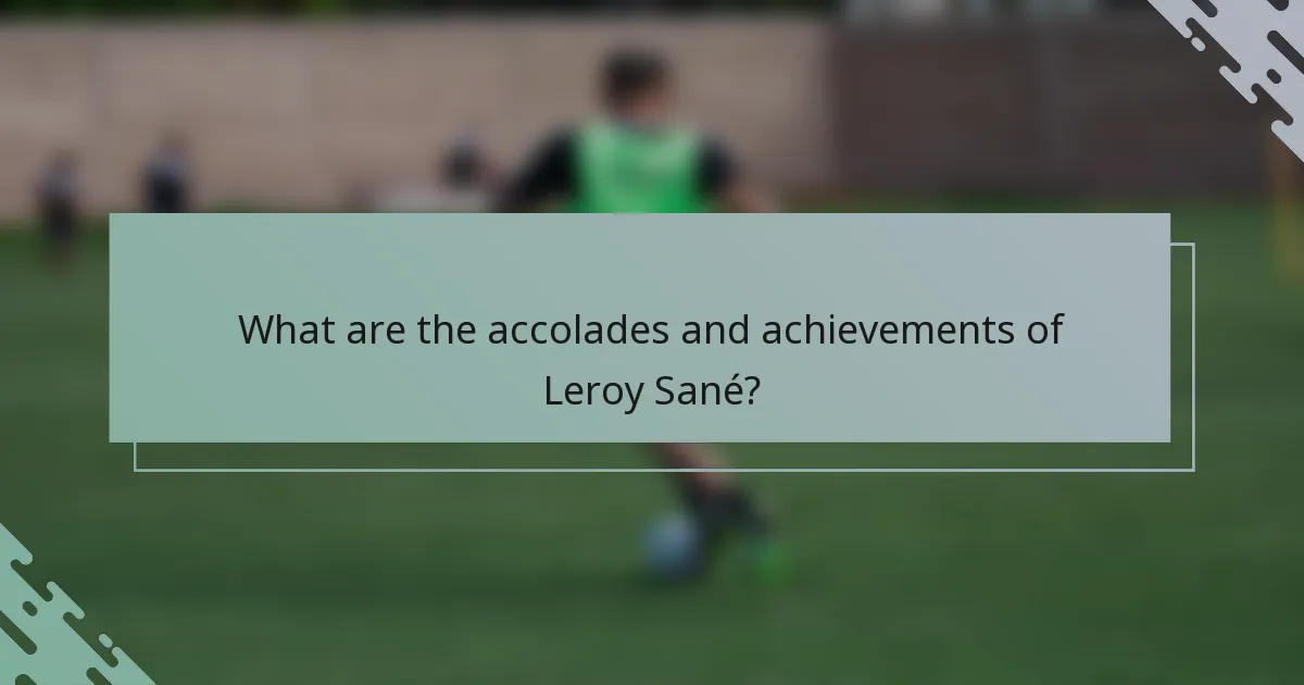 What are the accolades and achievements of Leroy Sané?